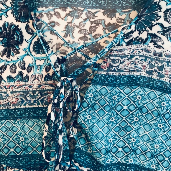 Show Me Your Mumu Blue Waimea Valley Poet Tie Top - Picture 7 of 10